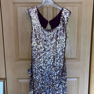 Sequin Sleeveless Dress - Gold and Purple